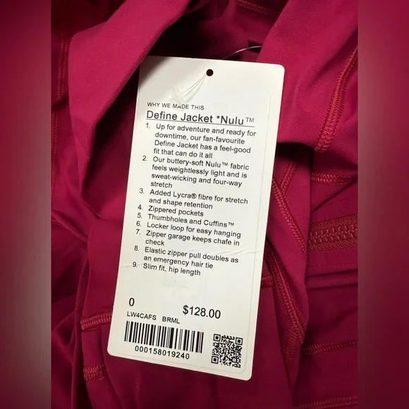 LuluLemon Define Jacket Nulu in Berry Rumble - Picture 5 of 7